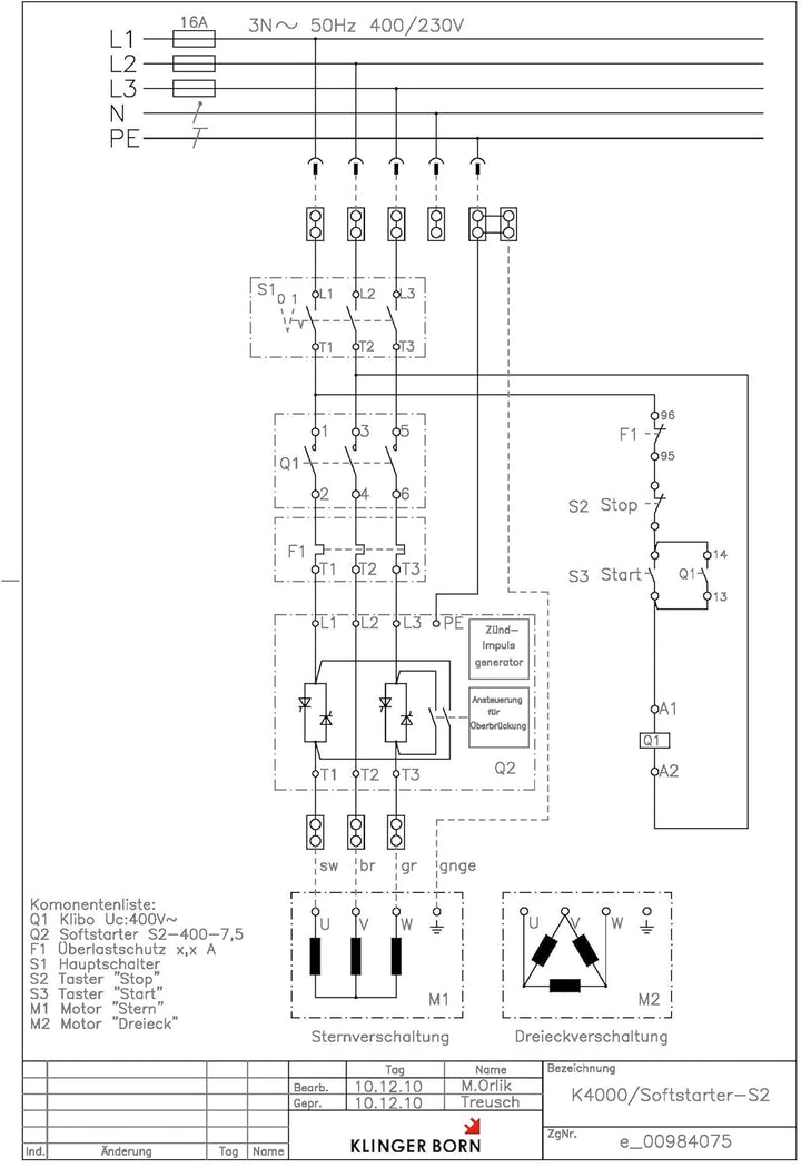 Softstarter 7,5kW mit Überlastschutz und Hauptschalter