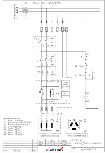 Softstarter 7,5kW mit Überlastschutz und Hauptschalter