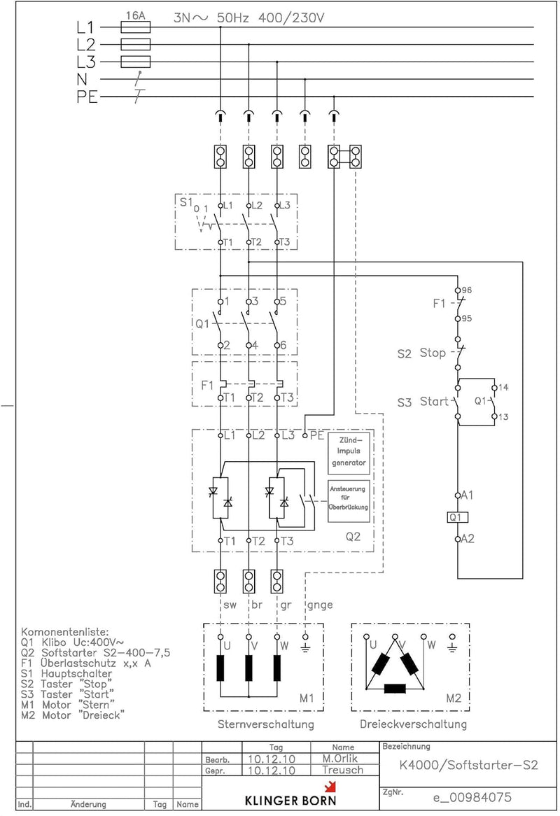 Softstarter 7,5kW mit Überlastschutz und Hauptschalter