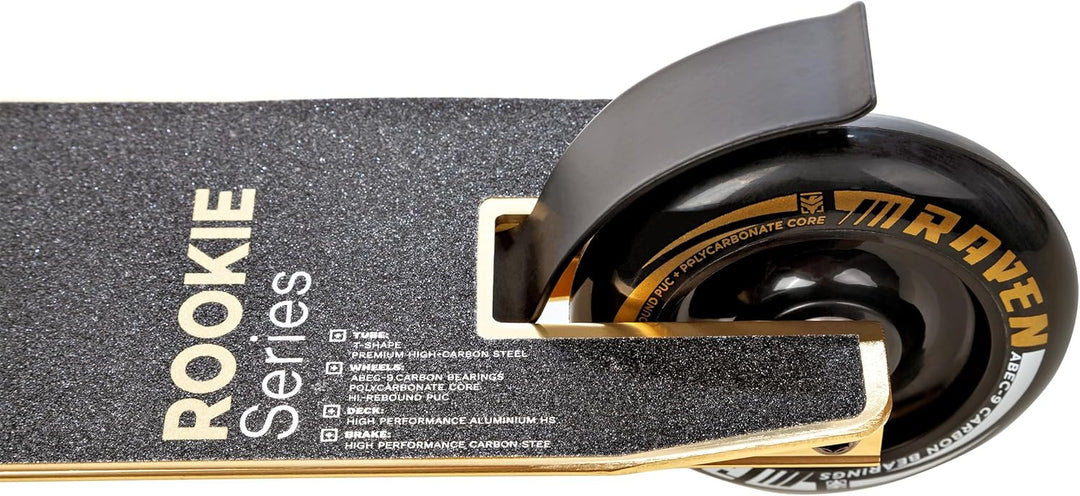 Stunt/Freestyle Scooter, Roller, Tretroller, Cityroller Raven Evolution Rookie Series 100mm Gold, Go