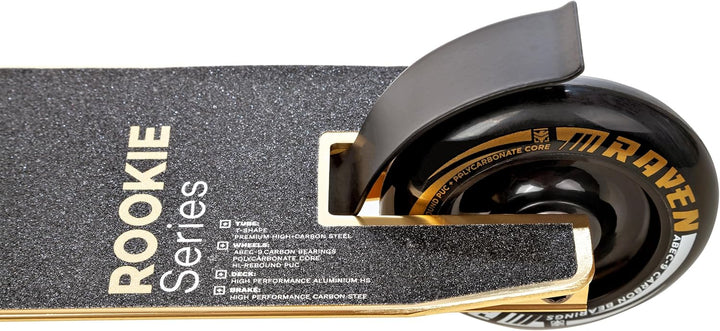 Stunt/Freestyle Scooter, Roller, Tretroller, Cityroller Raven Evolution Rookie Series 100mm Gold, Go