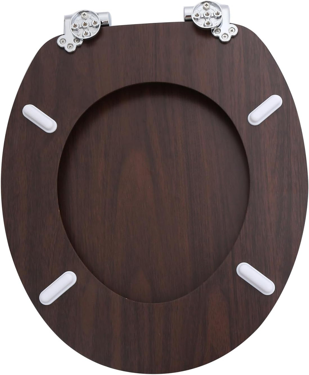 sanicomfort WC Sitz Wood dark, MDF Holzkern, mit Absenkautomatik, Toilettensitz mit Klodecken, Klobr
