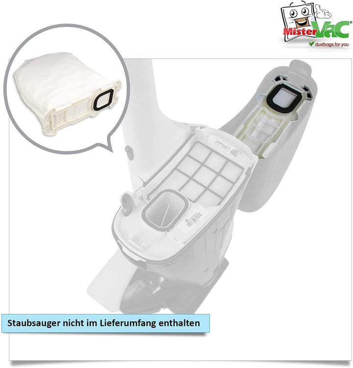 MisterVac Kassette Staubbehälter Filter Staubbeutel Beutel kompatibel mit Vorwerk Kobold 135