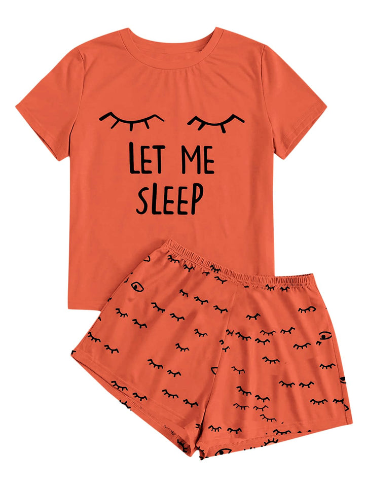Haloumoning Mädchen Schlafanzüge Sommer Niedliche Shorts Set Bequem Kurzarm Cartoon bedrucktes Pyjam