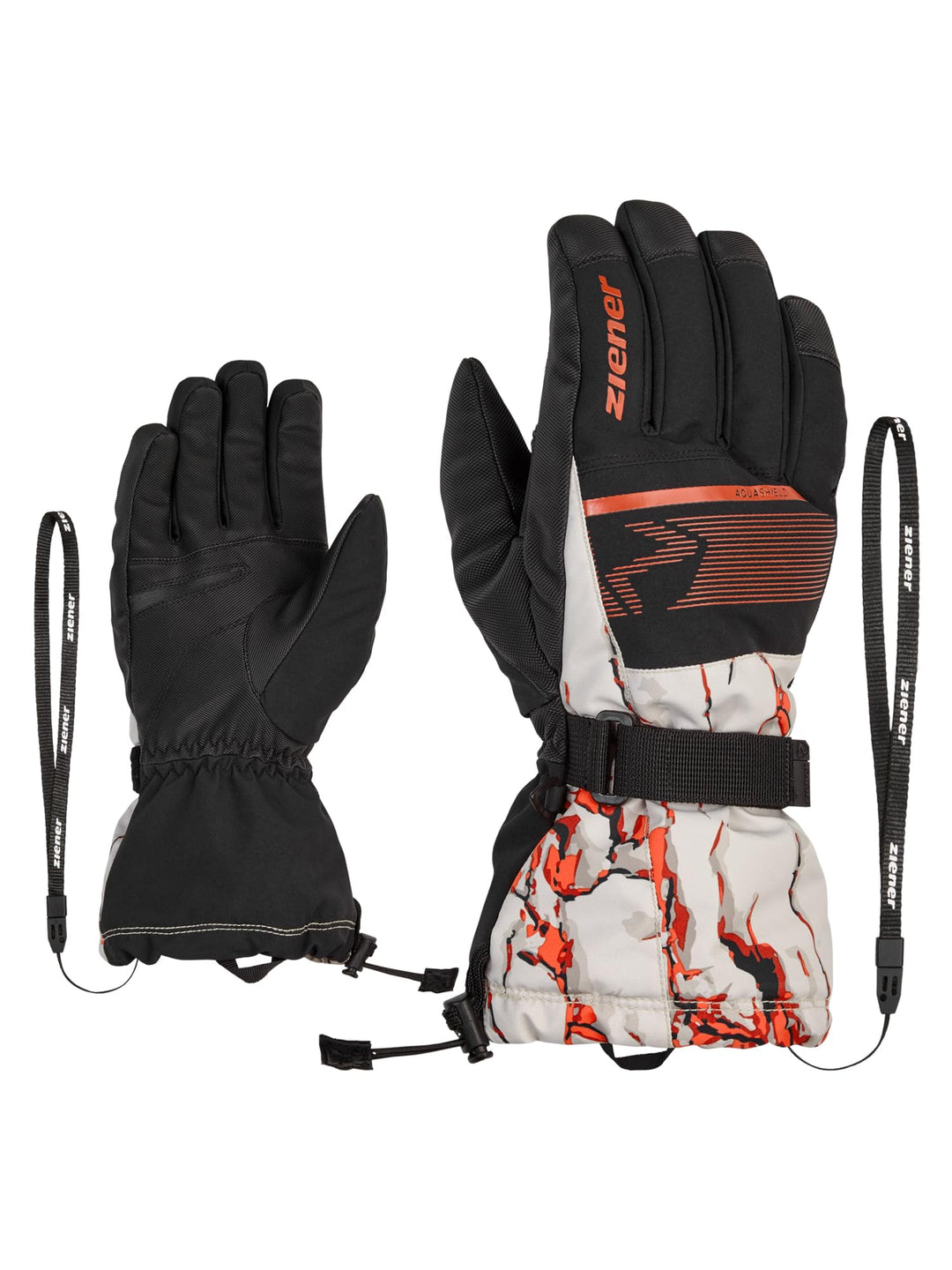 Ziener Herren Gentian Ski-Handschuhe/Wintersport | wasserdicht, Lange Stulpe 9.5 cliff print, 9.5 cl