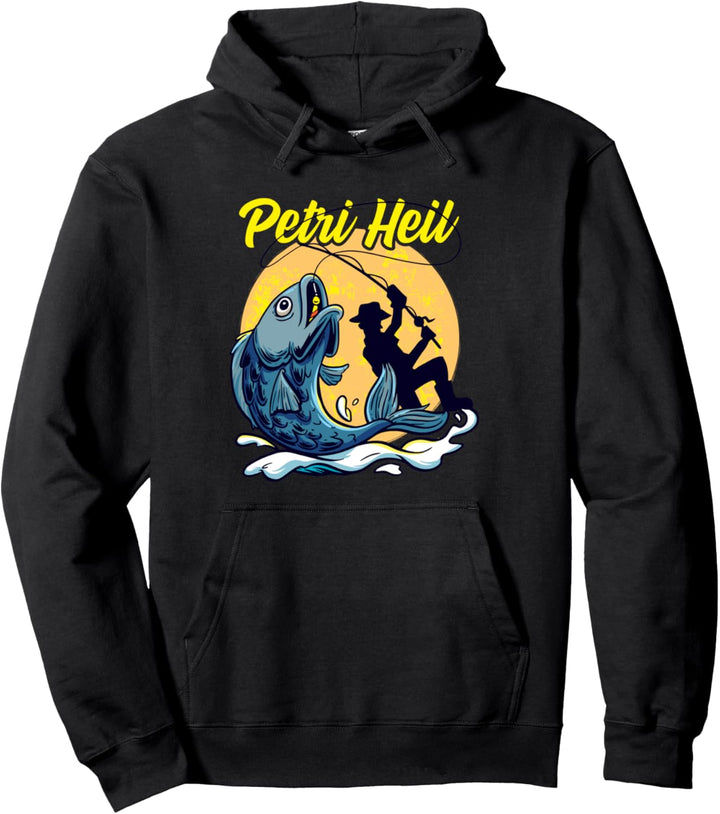 Angler Design Petri Heil für Fischer Pullover Hoodie