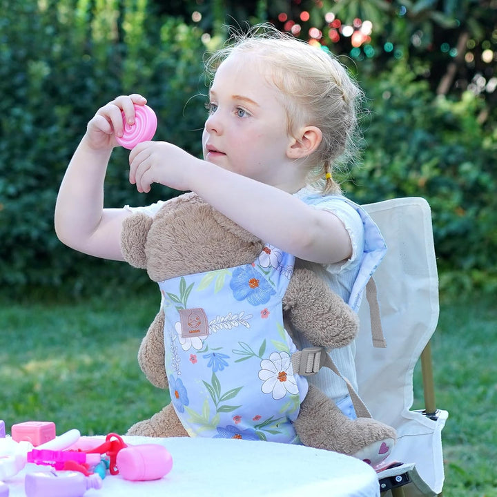 GAGAKU Puppentrage ab 3 Jahre Kinder, Babytrage Puppen Bauchtrage Puppenzubehör Tragesitz mit Verste