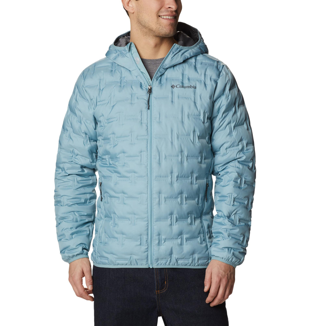 Columbia Herren Delta Ridge Down Hooded Jacket Daunenjacke Mit Kapuze (1er Pack) S Stone Blue, S Sto