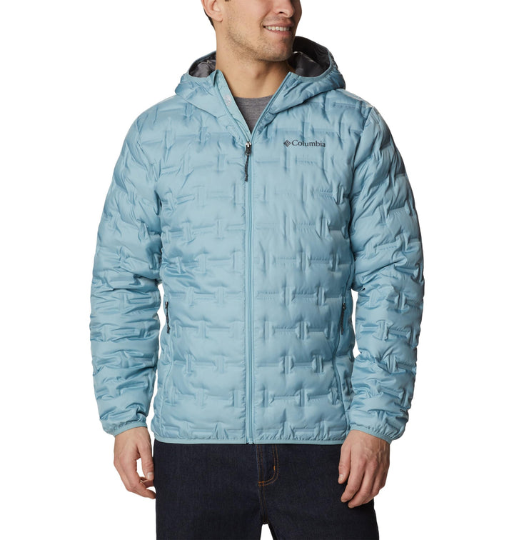 Columbia Herren Delta Ridge Down Hooded Jacket Daunenjacke Mit Kapuze (1er Pack) S Stone Blue, S Sto