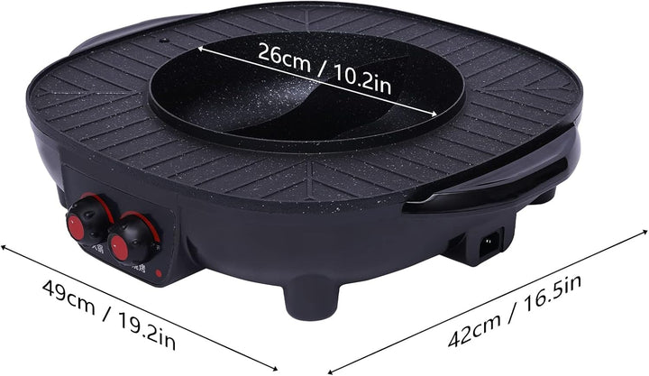Electric Hot Pot und grill Hotpot Topf 2 in 1 2000W 3L Antihaft-Beschichtung für 5-6 Personen für Fa