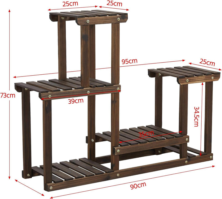 Yaheetech Pflanzenregal Holz, Blumenregal mit 4 Ebenen, Blumenständer Garten, Pflanzentreppe mehrstö