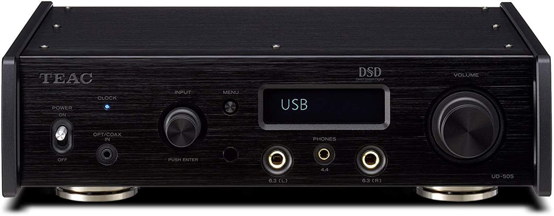 Teac UD-505 D/A-Wandler/Kopfhörerverstärker mit Bluetooth atpX HD 32Bit/768kHz und DSD512, Schwarz,