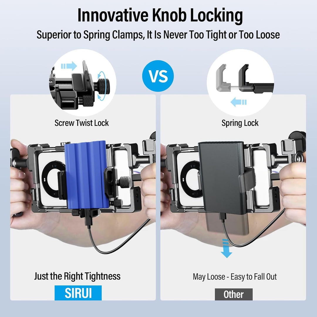 SIRUI Montagehalterung SSD Mount Bracket, Universeller SSD-Halter mit Kaltverschluss und USB-C-Kabel