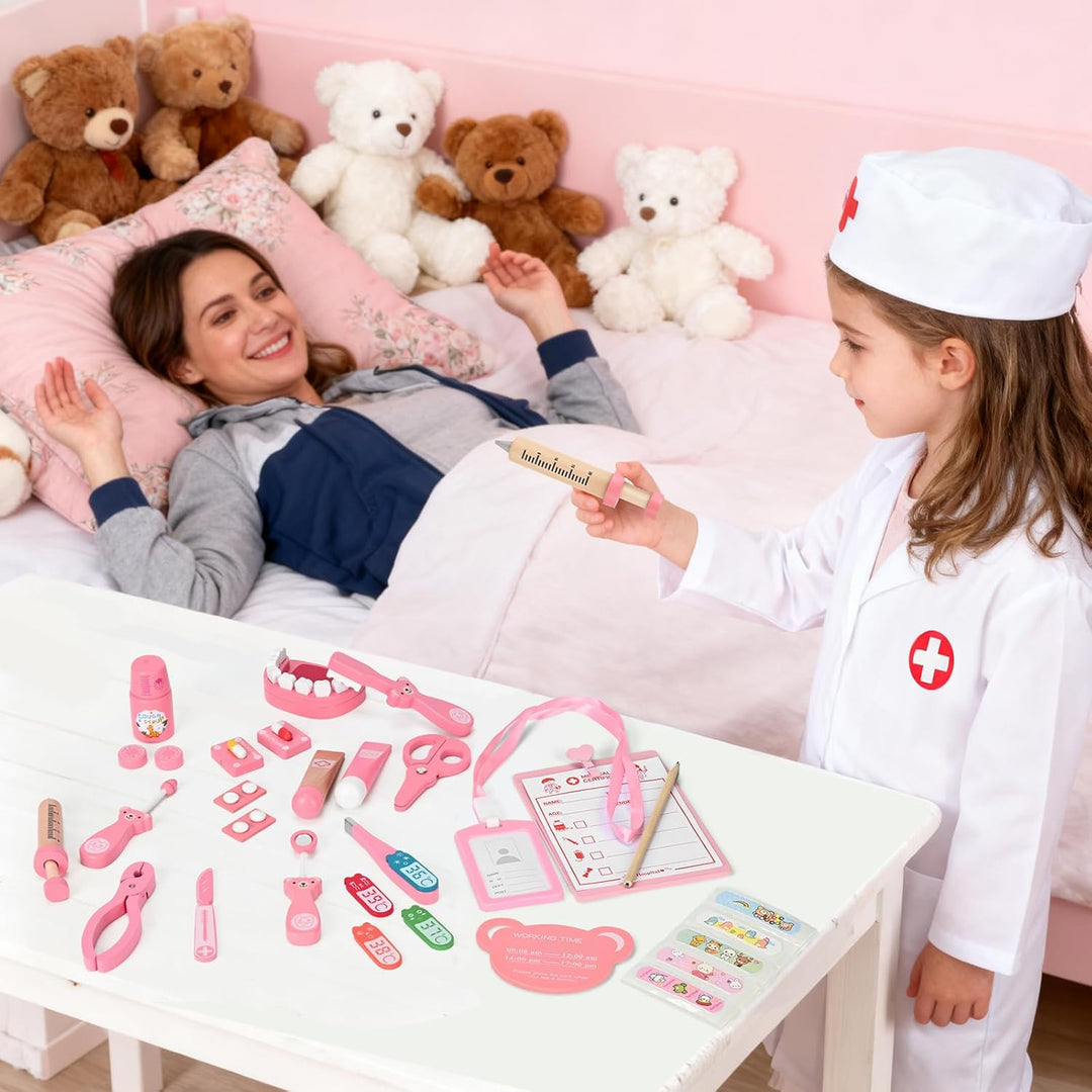 Arztkoffer Kinder ab 3 Jahre, Doktorkoffer für Kinder, Zahnarzt Spielzeug Rollenspiele für Mädchen a