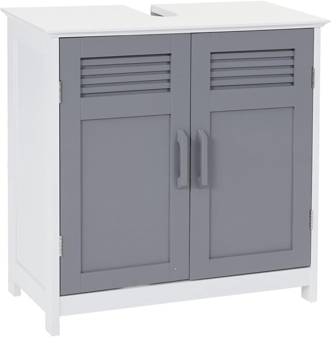 Mendler Waschbeckenunterschrank HWC-A85, Badschrank 60x60x30cm - grau, Grau