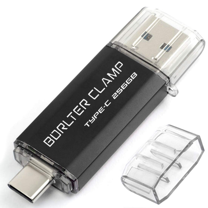 BORLTER CLAMP Type C USB-Stick 256GB OTG 2 in 1 Speicherstick Dual-Port USB 3.0 Flash-Laufwerk mit U