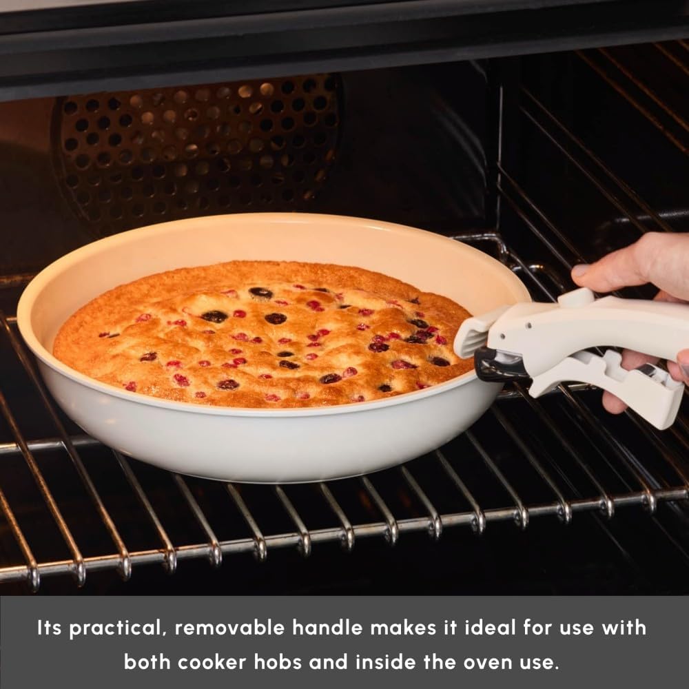 Karaca Comfort 6-tlg Keramik-Kochgeschirrset mit abnehmbaren Griffen, Ofen- und Herdgeeignet Topfset