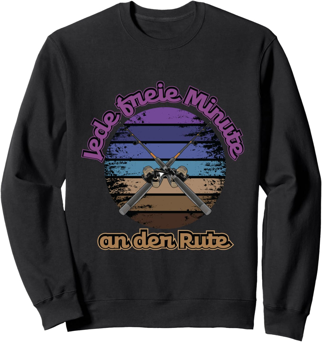 Jede freie Minute an der Rute Angler Angeln Sweatshirt