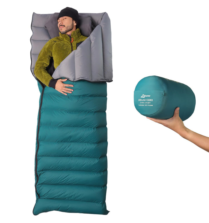 Litume 565g,Die komfortable Temperatur von15°C kombinierbarer Daunenschlafsack, Leichter, kompakter