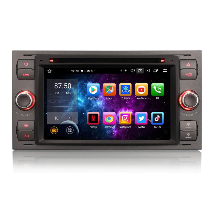 Acht-Kern 4GB + 64GB Android 14 Autoradio Navi Für Ford Mondeo C/S-Max Focus Fiesta Fusion Galaxy Ku