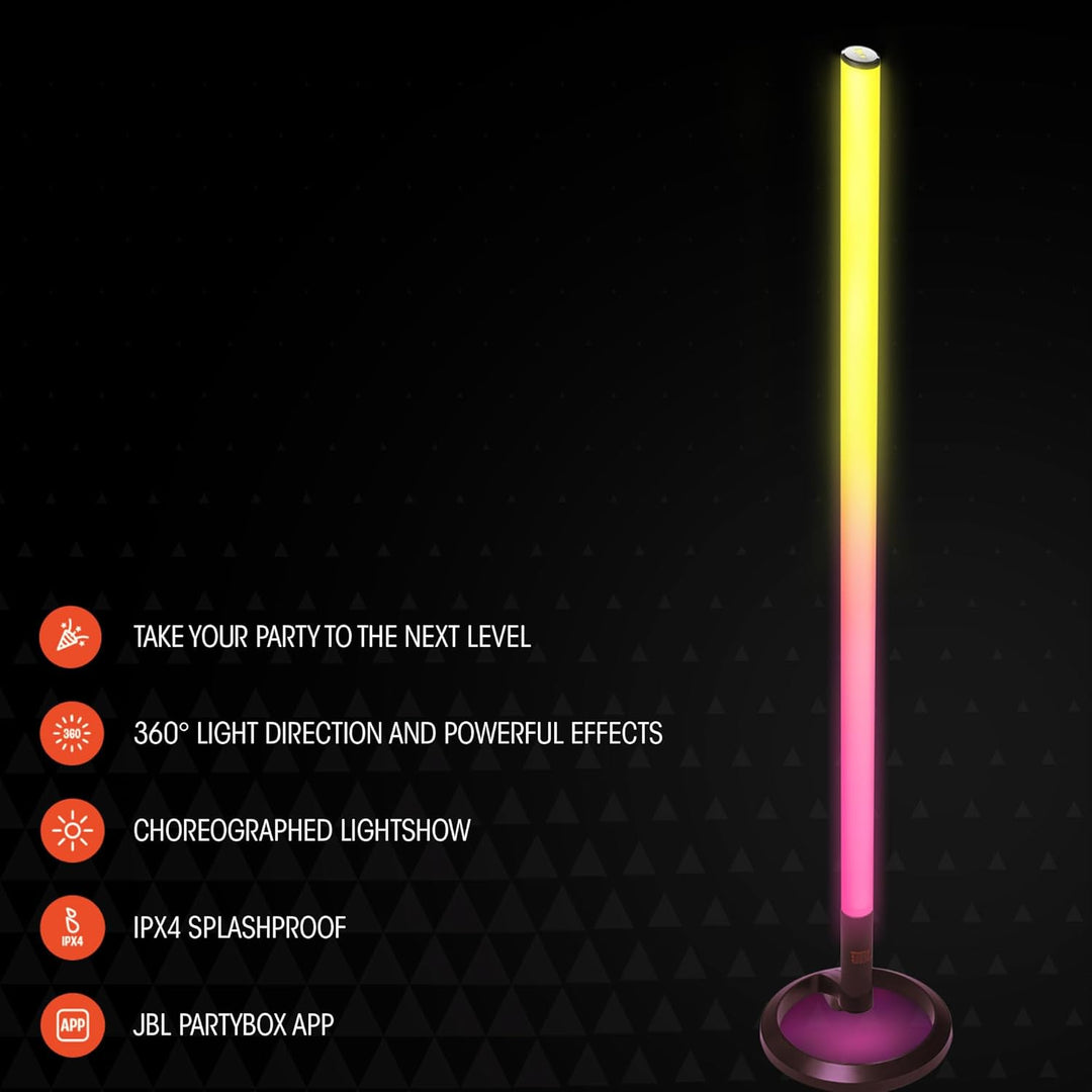 JBL PartyLight Stick, tragbare Bluetooth-Lichtleiste für JBL PartyBox-Lautsprecher, 360°-RGB-LED-Bel