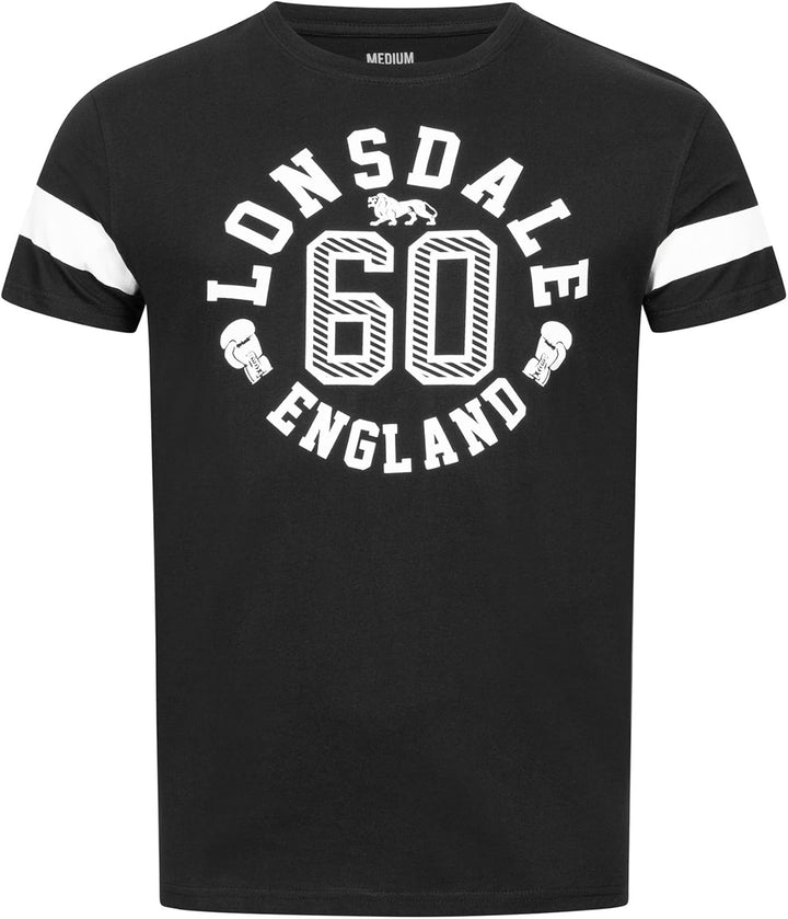 Lonsdale Herren Askerswell T-Shirt M Black/White, M Black/White