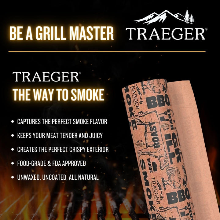Traeger Grills BAC427 Papierrolle, 45,7 x 45,7 cm, hält Fleisch feucht, verbessert den Rauchgeschmac