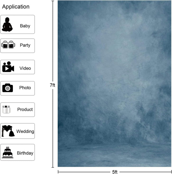 VEOEOV 1,5X2,1m Fotohintergrund Abstrakter Hellblau Fotografie Hintergrund für Studio Requisiten Hin