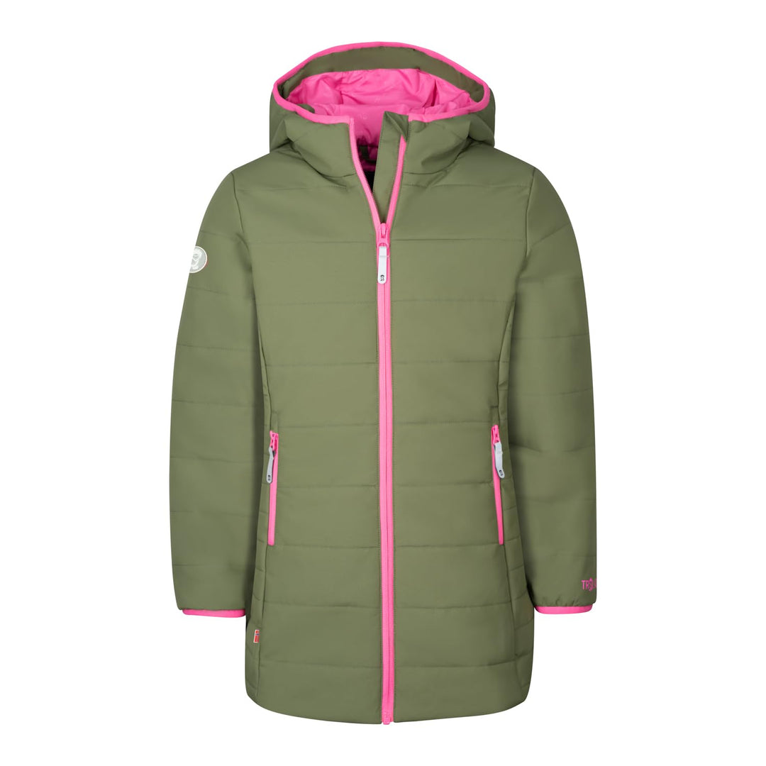 Trollkids Mädchen Wintermantel Winterjacke Stanavanger, Dunkle Olive/Hellmagenta
