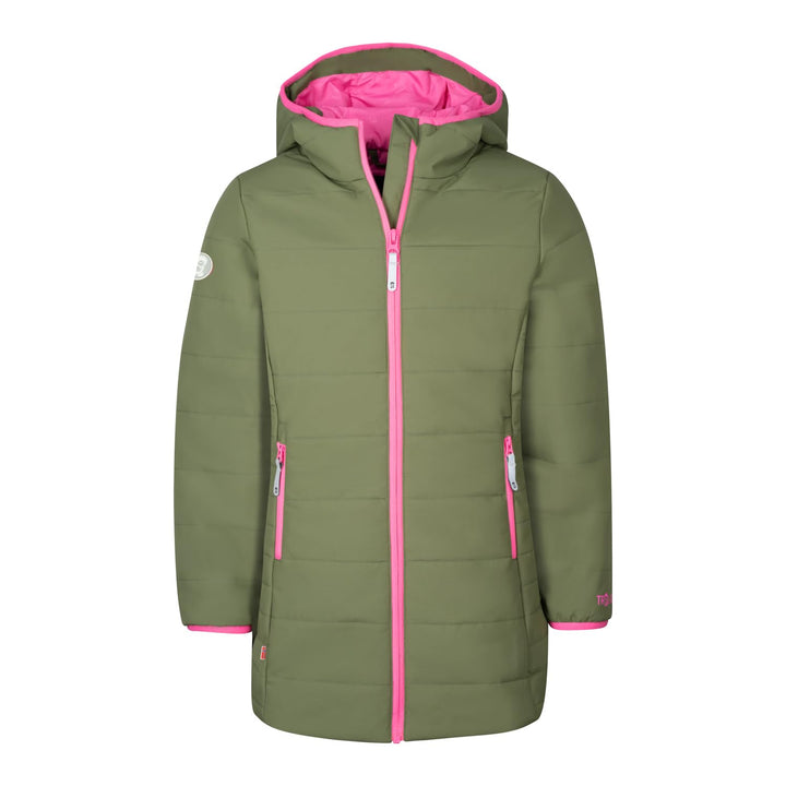 Trollkids Mädchen Wintermantel Winterjacke Stanavanger, Dunkle Olive/Hellmagenta