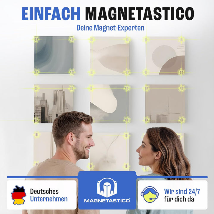Magnetastico® | 40 Stück Selbstklebende Neodym Magnete N52 Rechteck 30x10x1 mm | Starke Klebemagnete