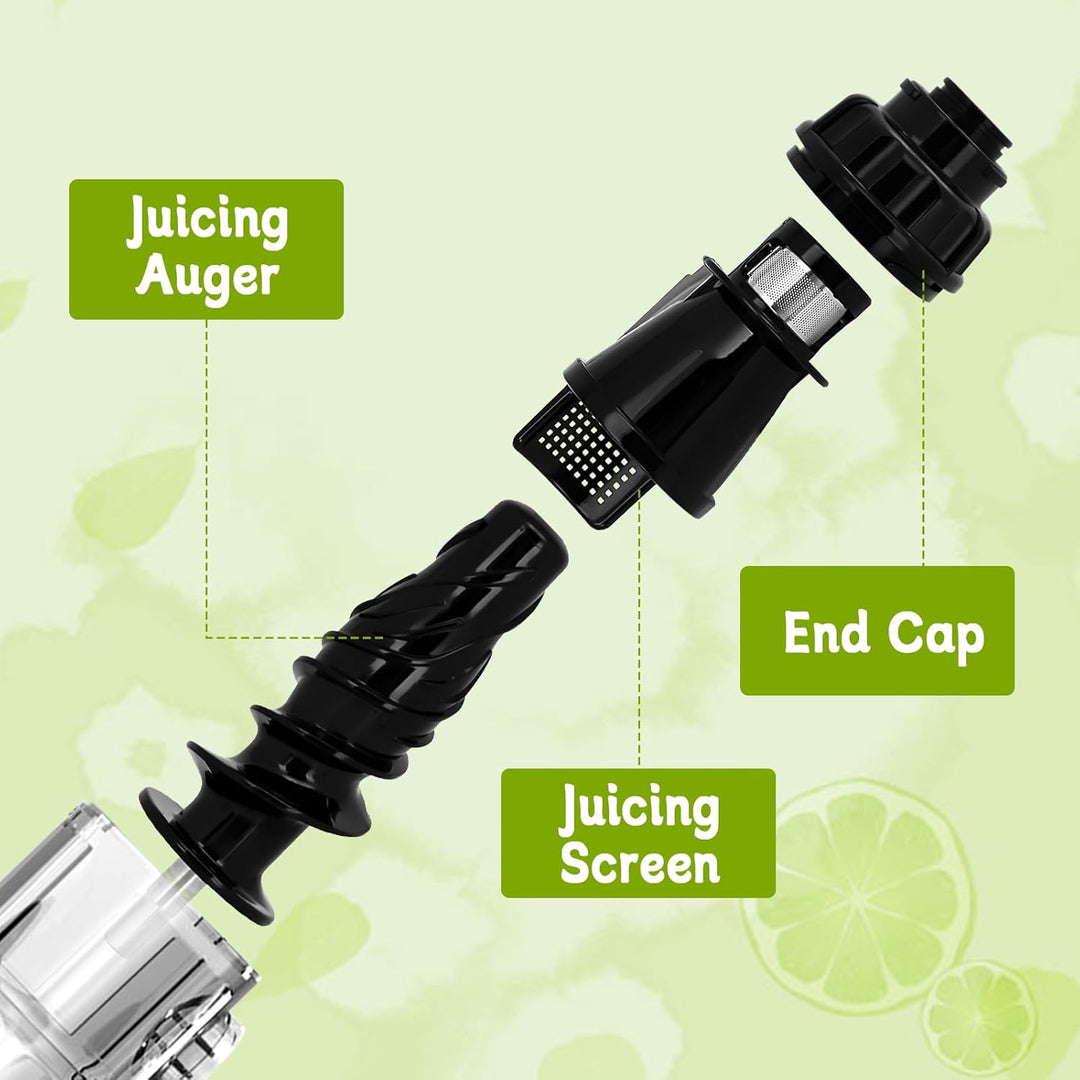 Set mit 3 Entsafter-Ersatzteilen für Omegae, 8006 Entsafter Schneckenersatz & Entsafter Endkappe für