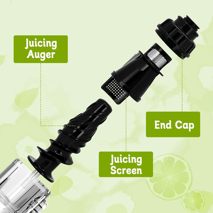 Set mit 3 Entsafter-Ersatzteilen für Omegae, 8006 Entsafter Schneckenersatz & Entsafter Endkappe für