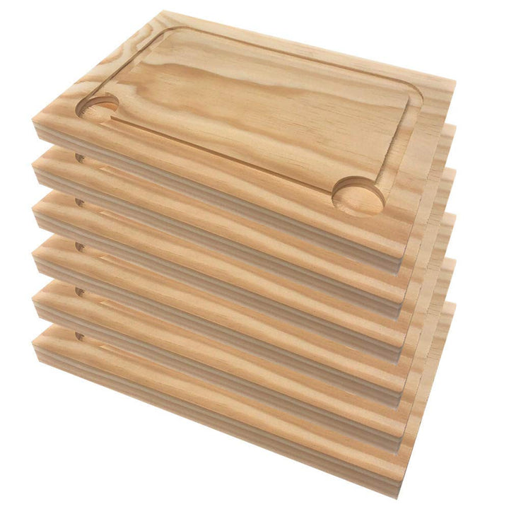 Artema - Fleischteller Holz - 30 * 20 cm - Set aus 6 - Pinewood - Made in Spain