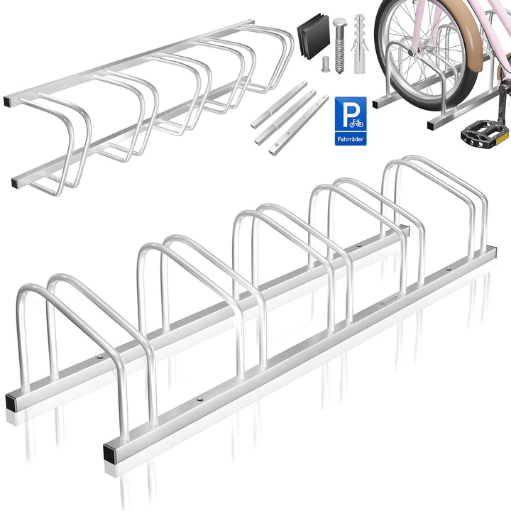 KESSER® Fahrradständer für 5 Fahrräder inkl. Parkschild | Mehrfachständer mit 37cm Radabstand für 30