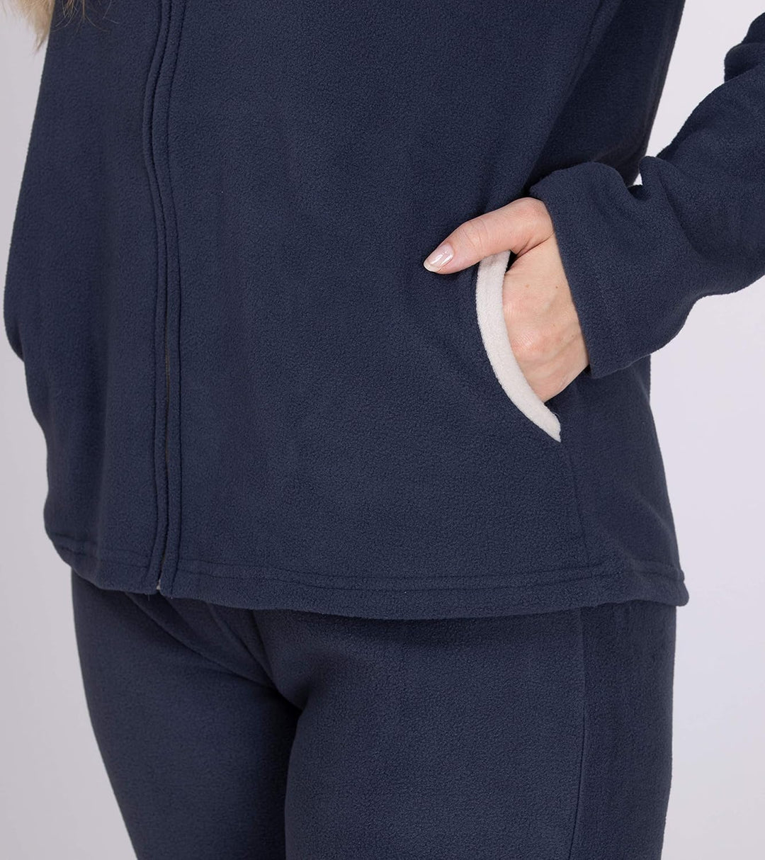 SLOUCHER Fleece-Anzug Hausanzug aus wärmenden Fleece für Damen S Rauch-blau, S Rauch-blau