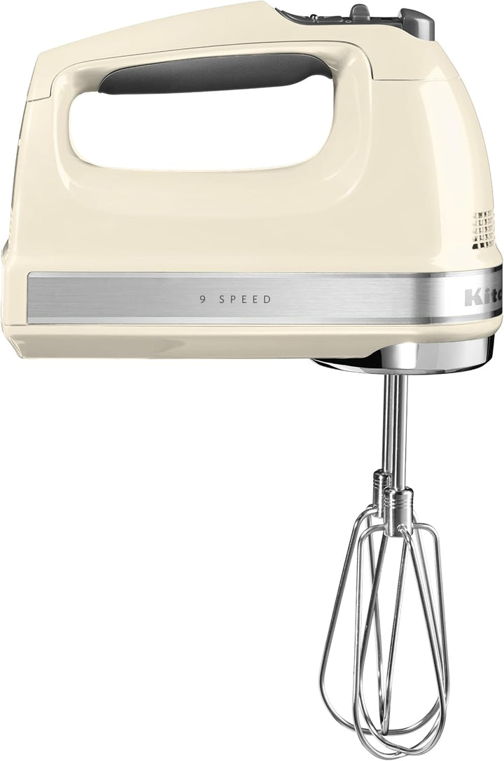 KitchenAid Handmixer 9 Stufen, 85W leiser DC-Motor mit Sanftanlauf, 6 Zubehörteile – Rühr-, Knethake
