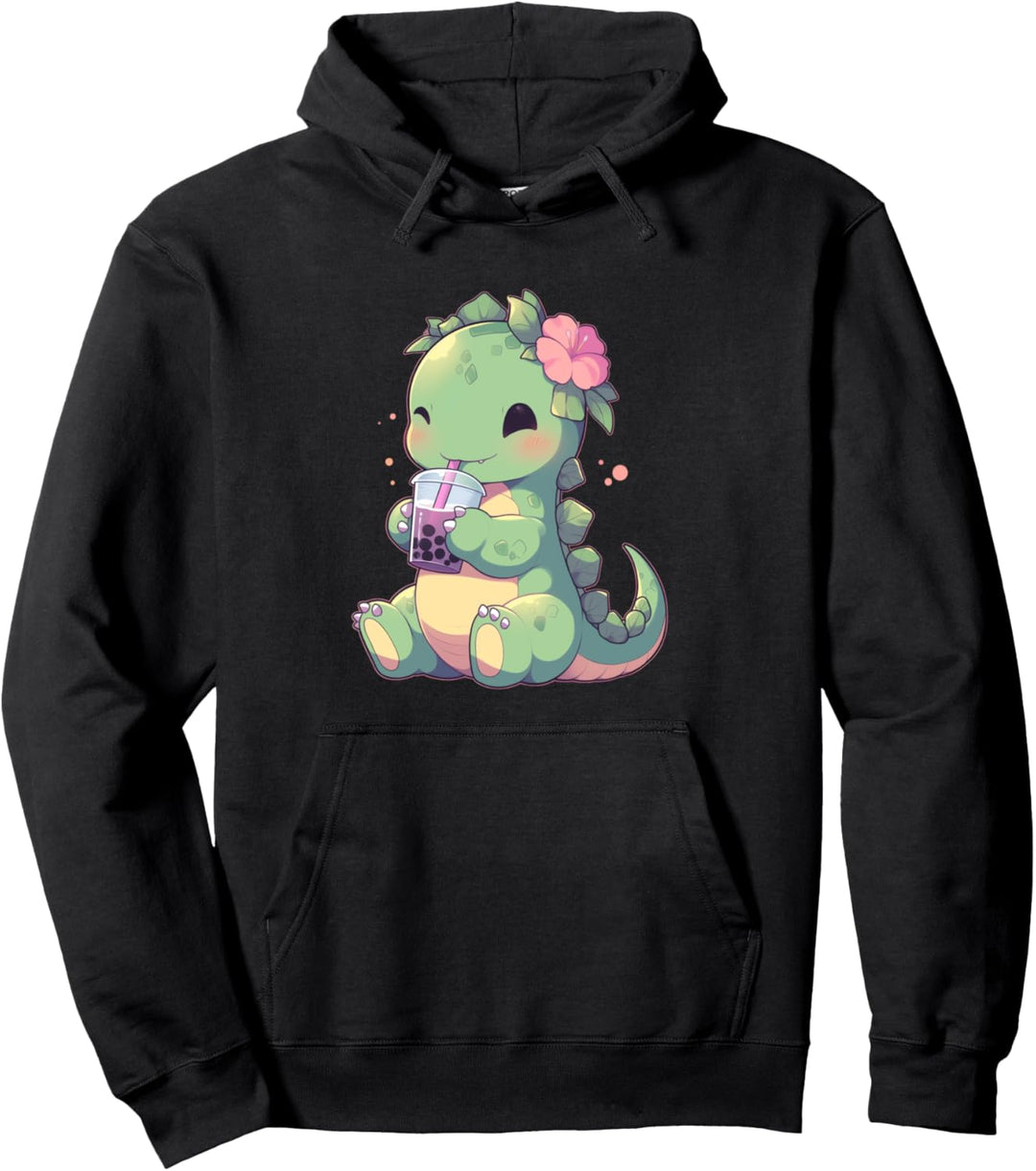 Dinosaurier Dino Boba Tea Bubble Tea Anime Kawaii Pullover Hoodie