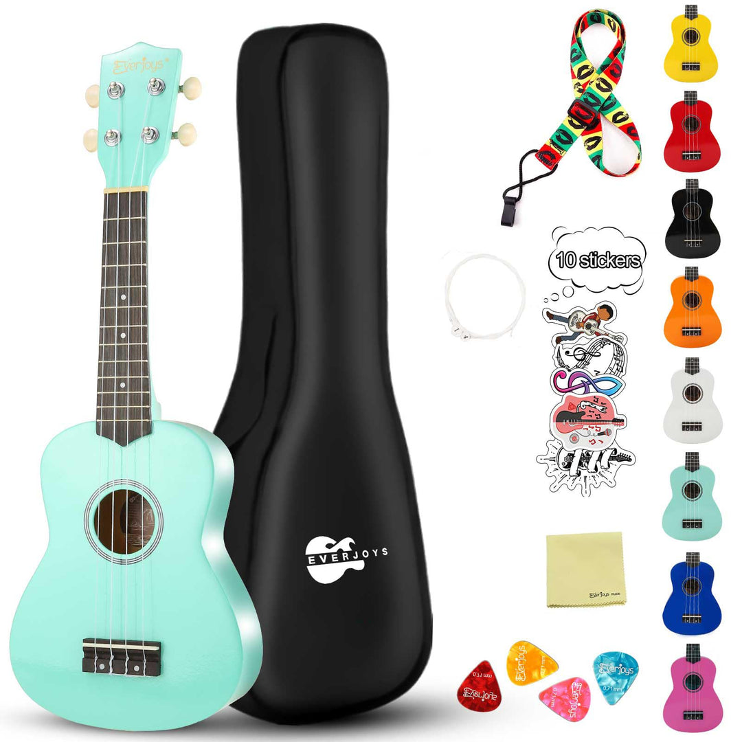 Sopran-Ukulele Anfängerset für Kinder Erwachsene Studenten mit kostenlosem Online-Unterricht 21 Zoll