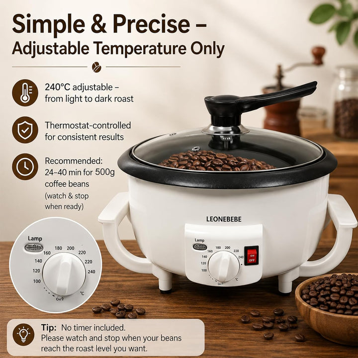 Home Kaffeeröster, Haushalt Elektrischer Kaffeebohne Baker Nuss Erdnuss Cashew Kastanien Röstmaschin