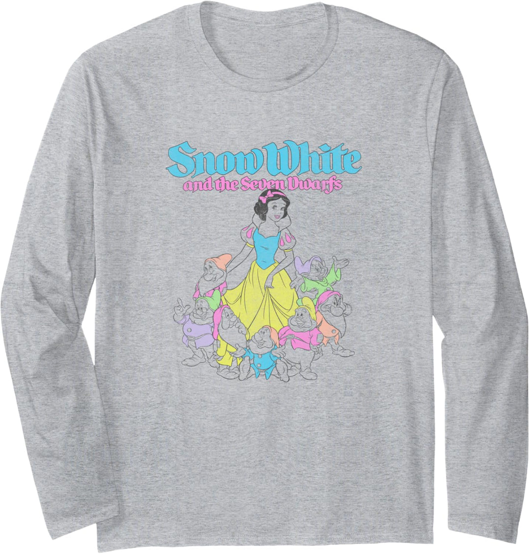 Disney Snow White And The Seven Dwarfs Outline Langarmshirt