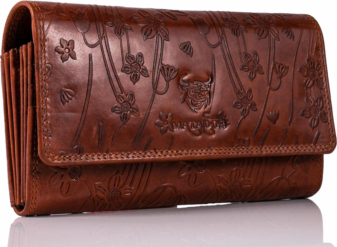 MATADOR XL Karten Portemonnaie Geldbeutel Damen Leder Gross #Budapest mit edler Geschenk Box, Portmo