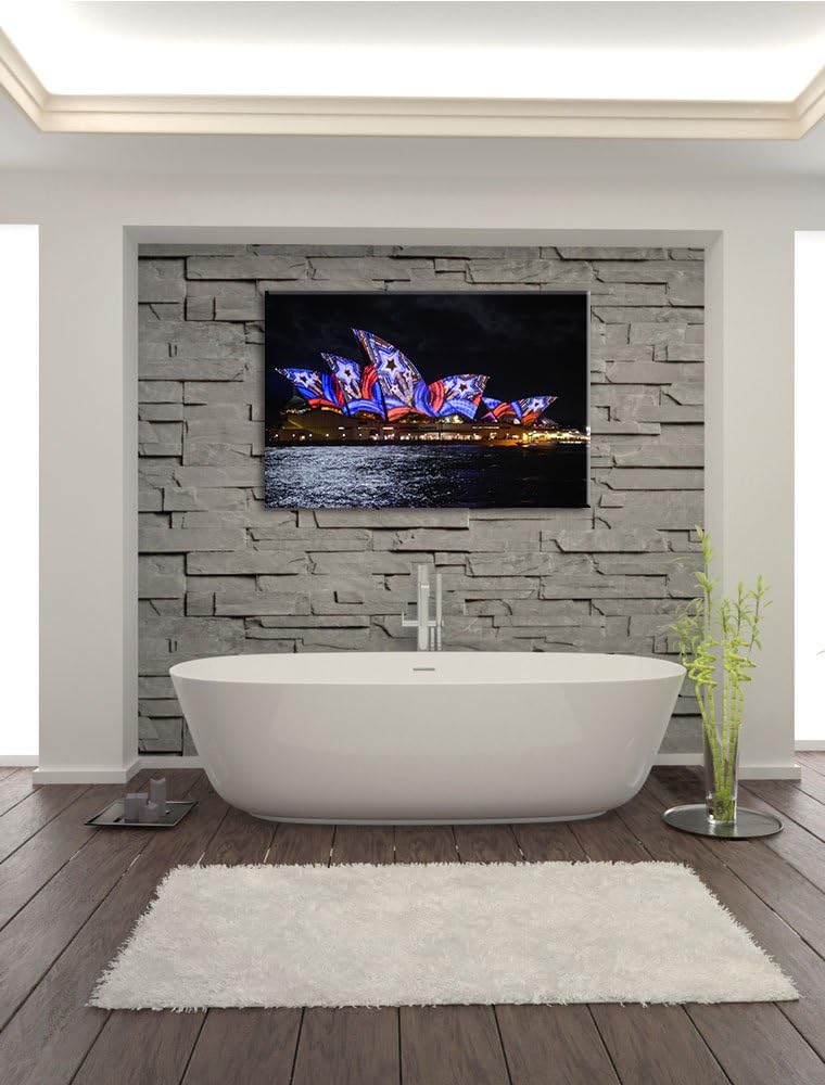 Dark Sydney Opera House Sternenbeleuchtungauf Leinwand, XXL riesige Bilder fertig gerahmt mit Keilra