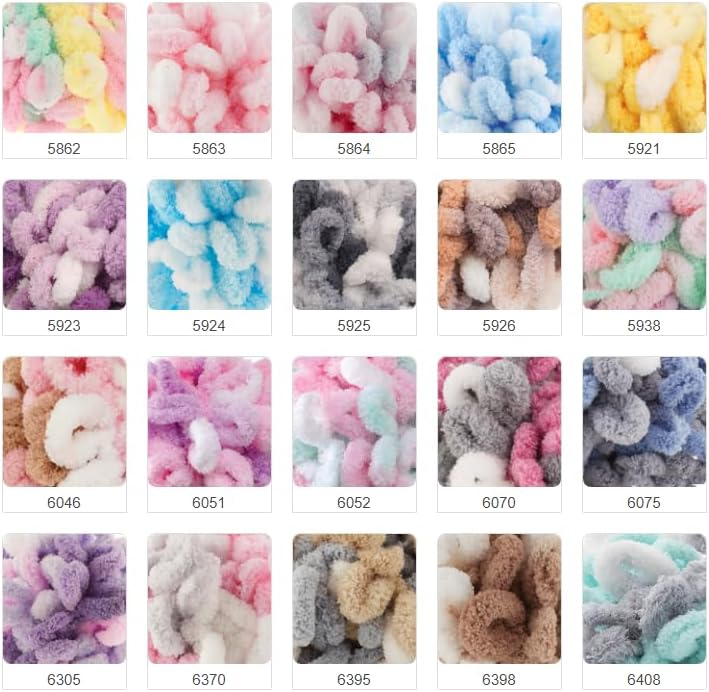 Alize Puffy Color Babydeckengarn, 400 g, 100 % Mikropolyester, weiches Garn, Handstrickgarn (5938) W