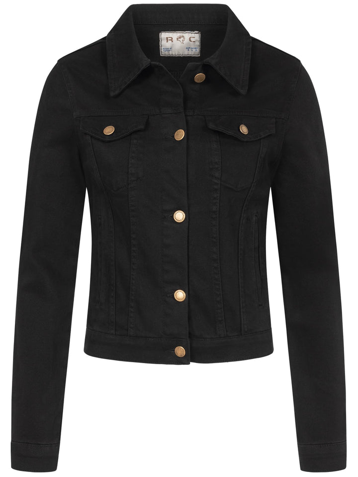 Rock Creek Damen Jeans Jacke Übergangs Jacke D-401, XS Schwarz