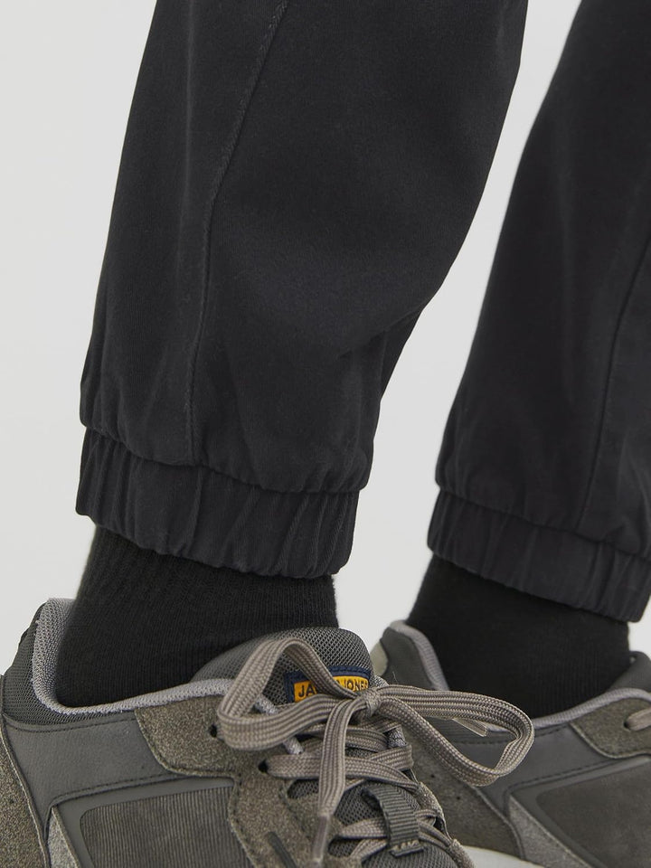 JACK & JONES Men's JJMarco Cargo Jogger Sweatpants Cuffed Track Bottom 36W / 34L Schwarz, 36W / 34L