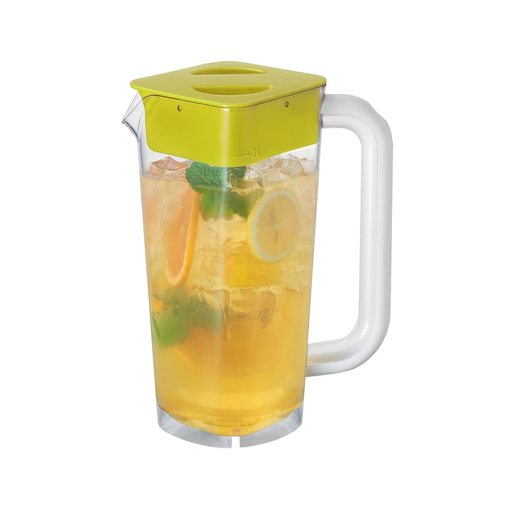 CURTA krug 2liter Wasserkrug Mit Deckel Mit Griff mit Skala, Kunststoff Für kühlschrank,2 liter pitc