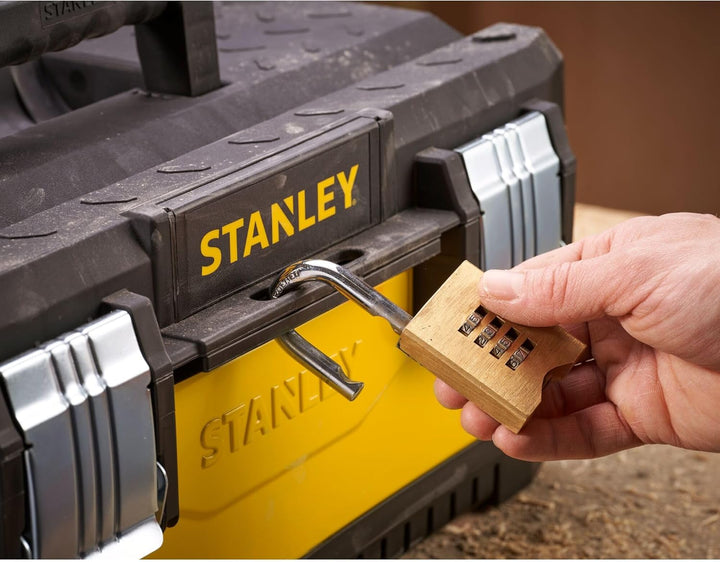 Stanley Werkzeugbox / Werkzeugkoffer (50x30x22cm, aus Metall-Kunststoff mit robuster Konstruktion, K