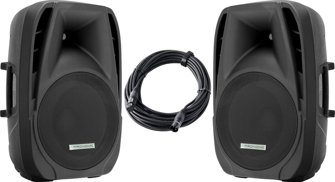 Pronomic 2X PH15A DJ Aktivboxen Mobile Lautsprecher MP3 Bluetooth 700 W (Outdoor, 15" Woofer, 34 mm