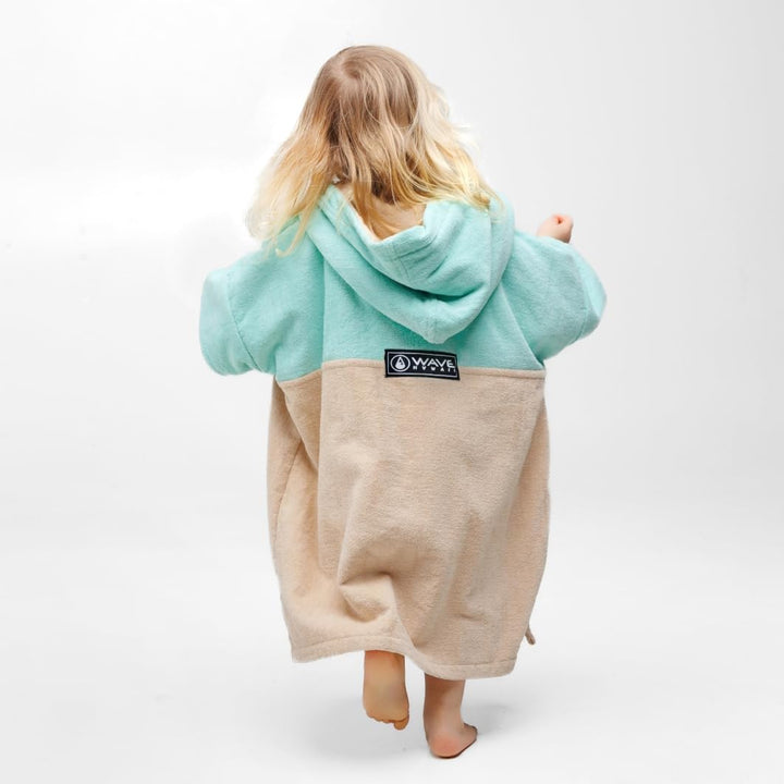 WAVE HAWAII Dropsi Surfponcho für Körpergrössen von 90-120 cm Poncho 100% ÖKO Baumwolle Umkleidehilf